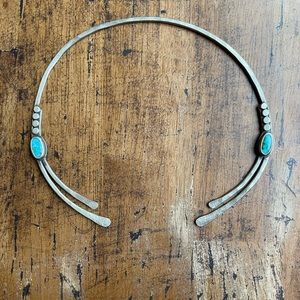 Sterling and turquoise collar